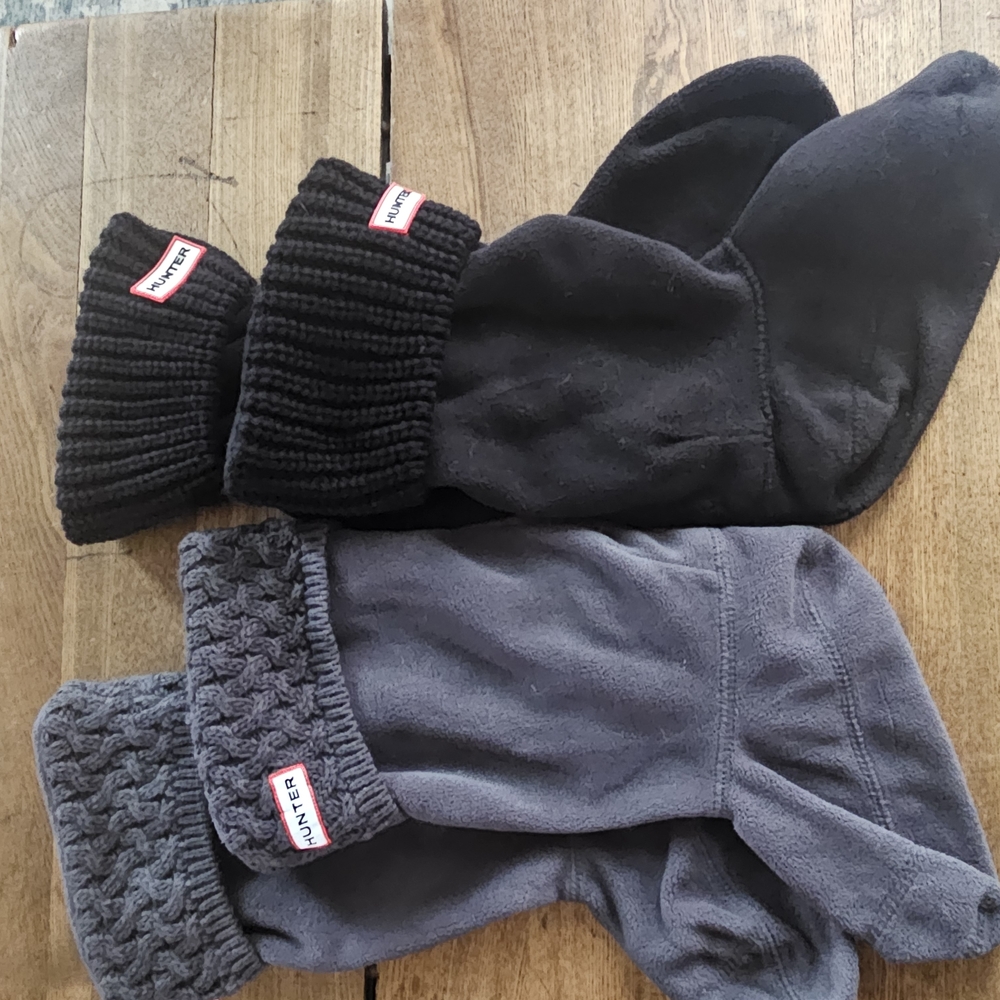 Hunter Boot Socks Set in Black and Gray